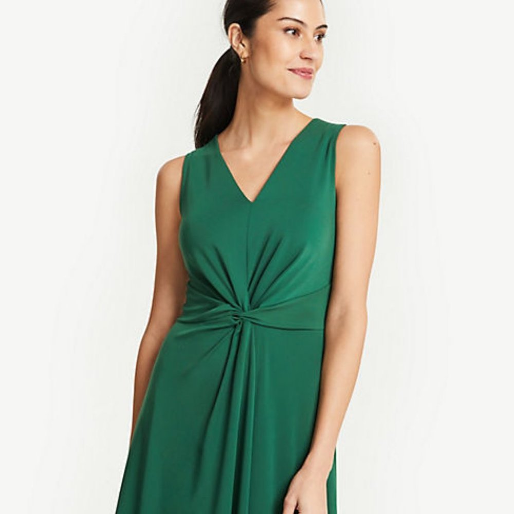 Ann Taylor Matte Jersey Knot Front Dress